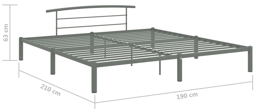 Estrutura de cama 180x200 cm metal cinzento