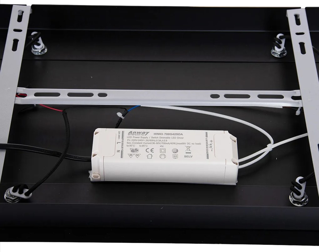 Candeeiro de suspensão preto com latão incl. LED regulável 10 luzes - Bea Design