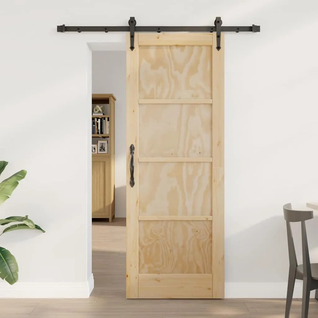 Porta Deslizante com Conjunto de Ferragens 'ORKDAL'em Madeira de Pinho