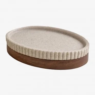 Saboneteira Em Poliresina Wassila Nude Beige - Sklum