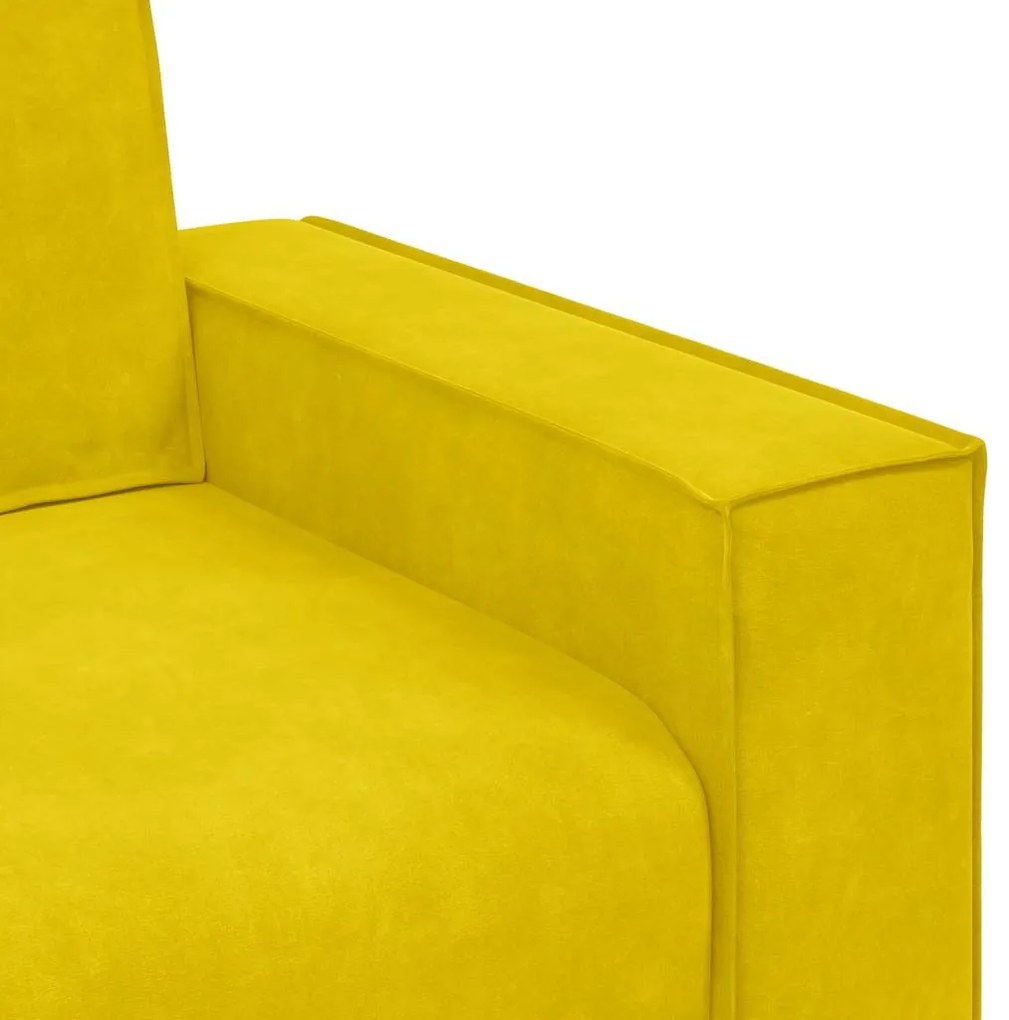 Poltrona 60 cm veludo amarelo
