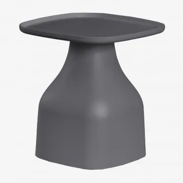 Mesa Lateral Quadrada (48x48 Cm) Jubarri Cinza Grafito & ↑50 Cm - Sklum