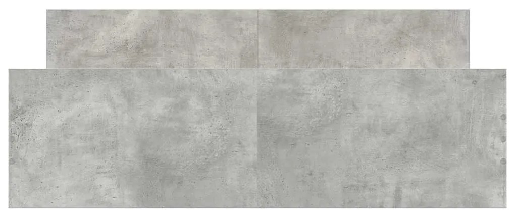 Estrutura cama c/ painéis cabeceira/pés 140x200cm cinza cimento