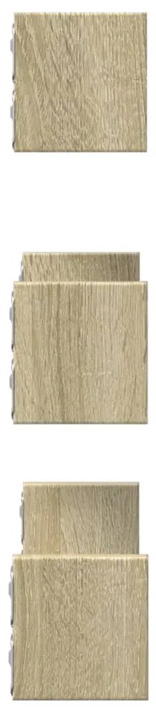 Prateleira de parede 3 pcs derivados de madeira carvalho sonoma
