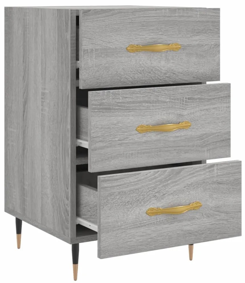 Mesa de cabeceira 40x40x66 cm derivados madeira cinzento sonoma