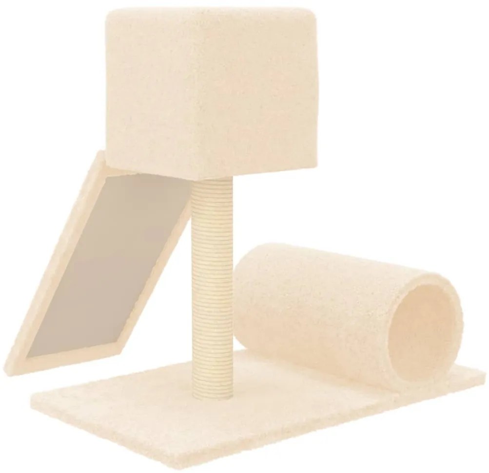 Árvore para gatos com poste arranhador sisal 59 cm cor creme