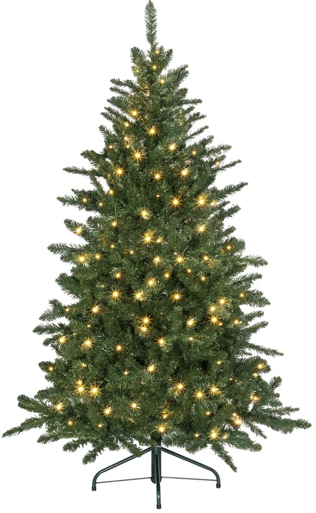 HOMCOM Árvore de Natal Artificial 150 cm com 220 Luzes LED 588 Ramos Árvore Natalina para Interior Verde