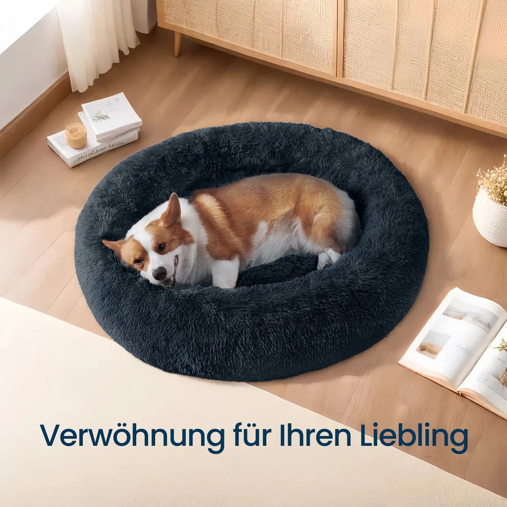 Cama para cães e gatos fofa 80 x 20 cm cinzenta