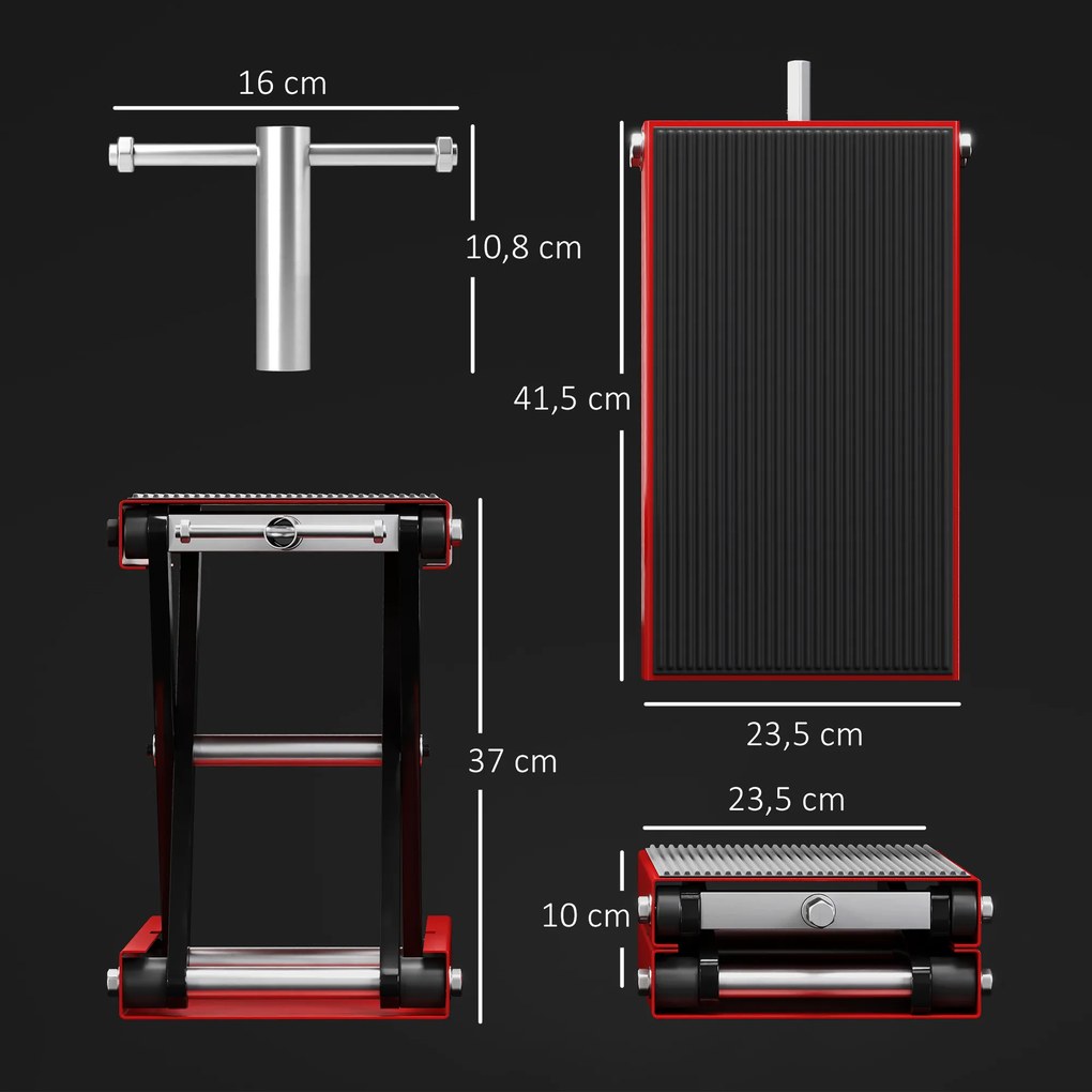 Suporte para motos com pé de apoio, suporte de oficina para motos todo-o-terreno, motocross e supermotard, altura ajustável de 10 a 37 cm, em aço, car