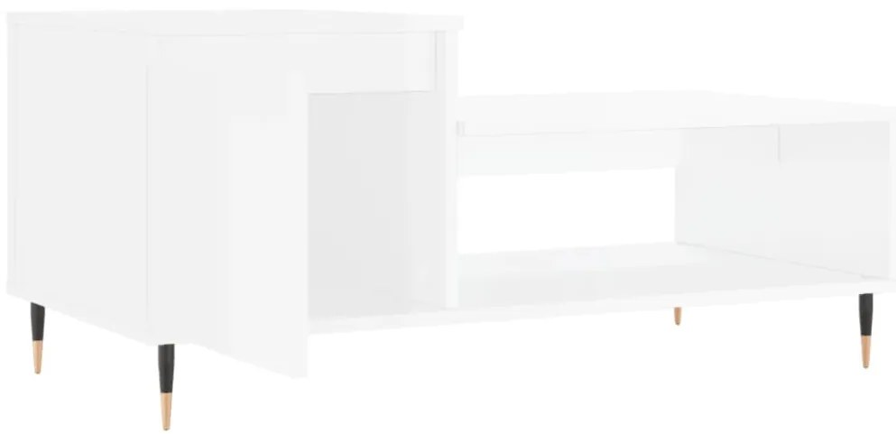 Mesa de centro 100x50x45 cm derivados madeira branco brilhante
