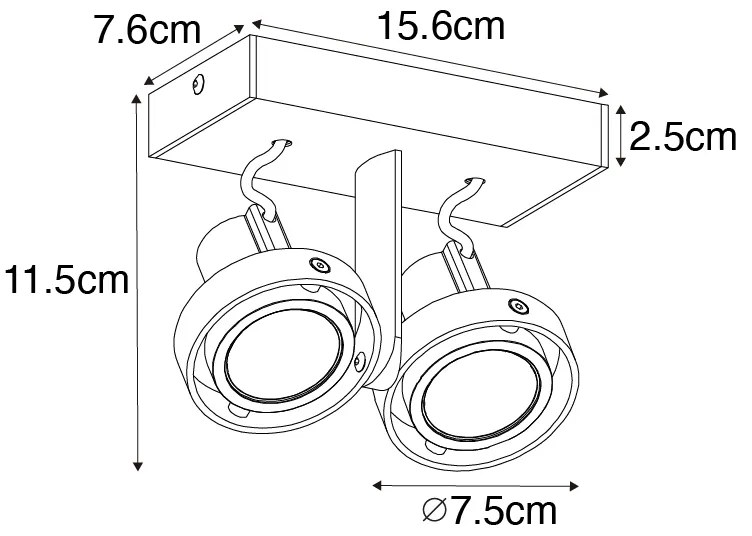 Foco moderno branco 2 luzes - Master 50