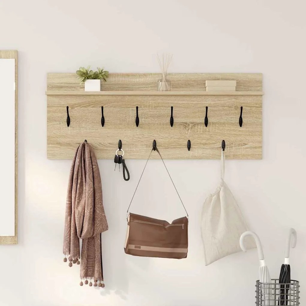vidaXL Cabideiro de Parede Carvalho sonoma 100 x 40 x 12 cm