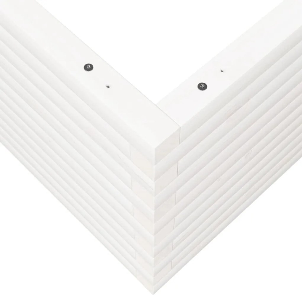 Vaso/floreira jardim 110x110x46 cm madeira pinho maciça branco