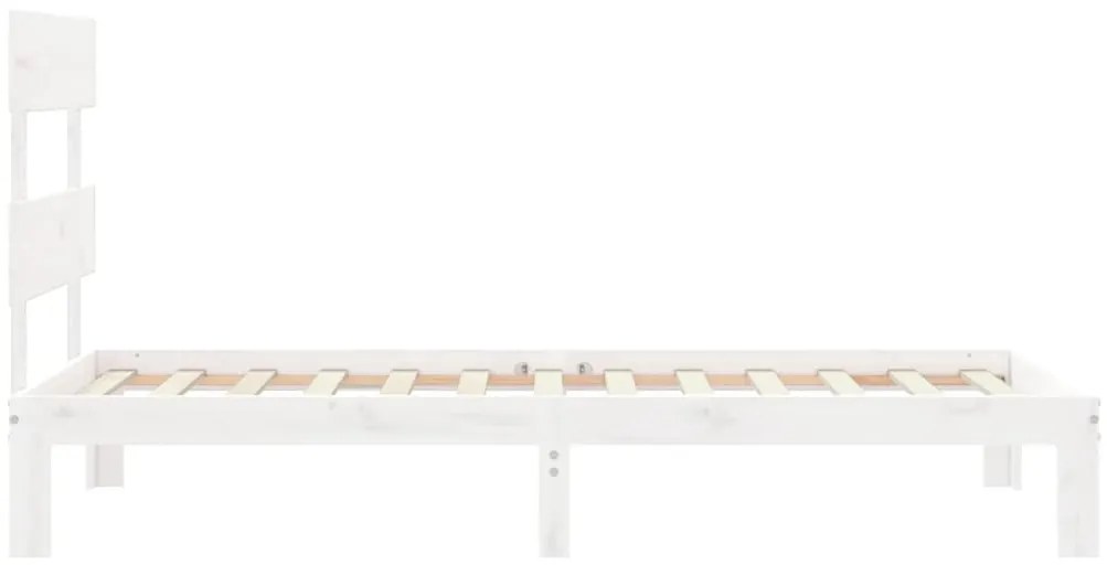 Cama sem colchão 100x200 cm madeira de pinho maciça branco