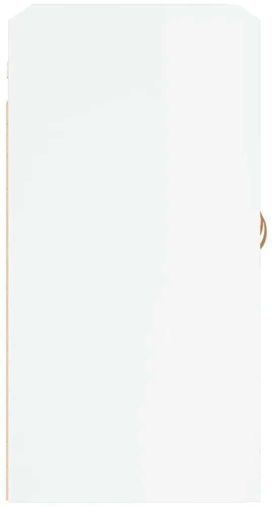 Armário de parede 60x31x60cm derivados madeira branco brilhante