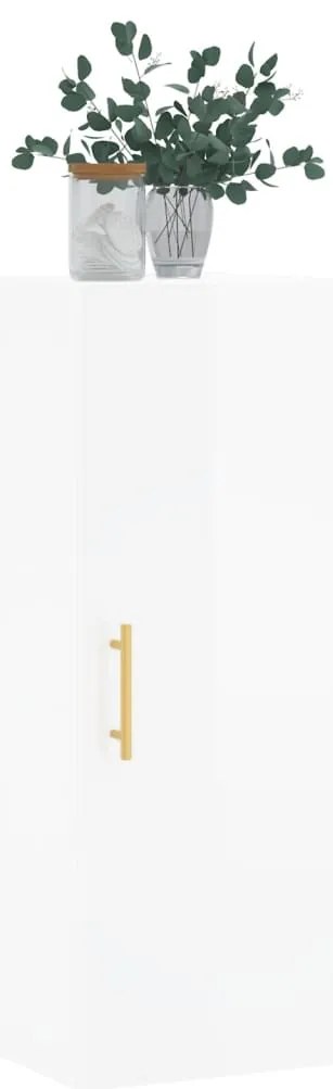 Armário de parede 34,5x34x90 cm branco brilhante