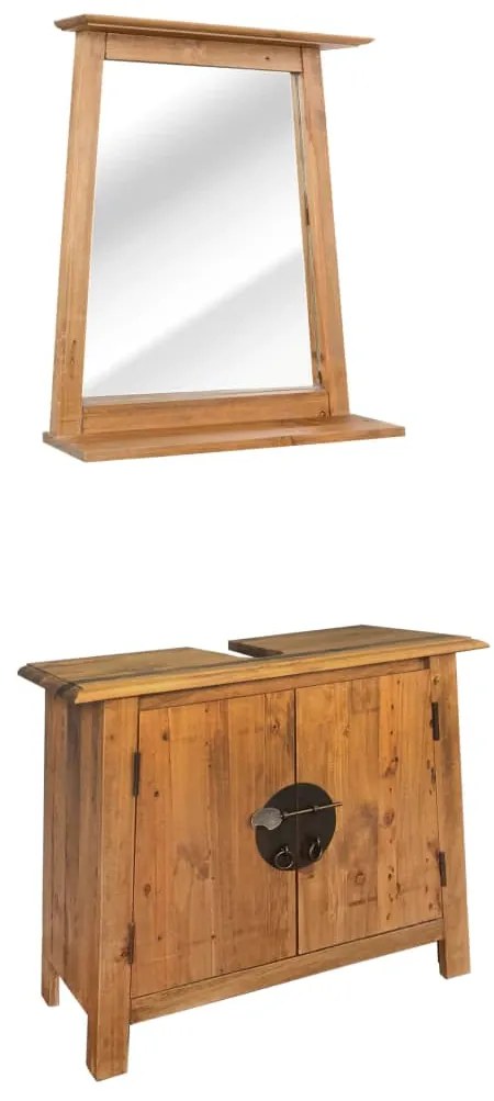 246040 vidaXL Conjunto móveis casa de banho pinho maciço