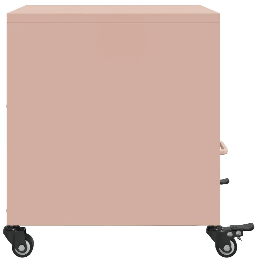 Mesas de cabeceira 2 pcs 36x39x43,5 cm aço rosa