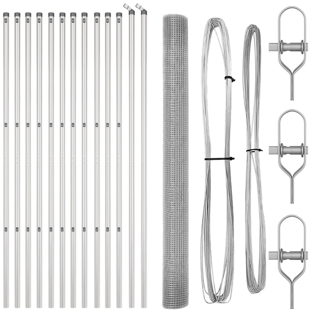Cerca de Arame Soldado com 13 Postes 1.5x25 m Aço Galvanizado