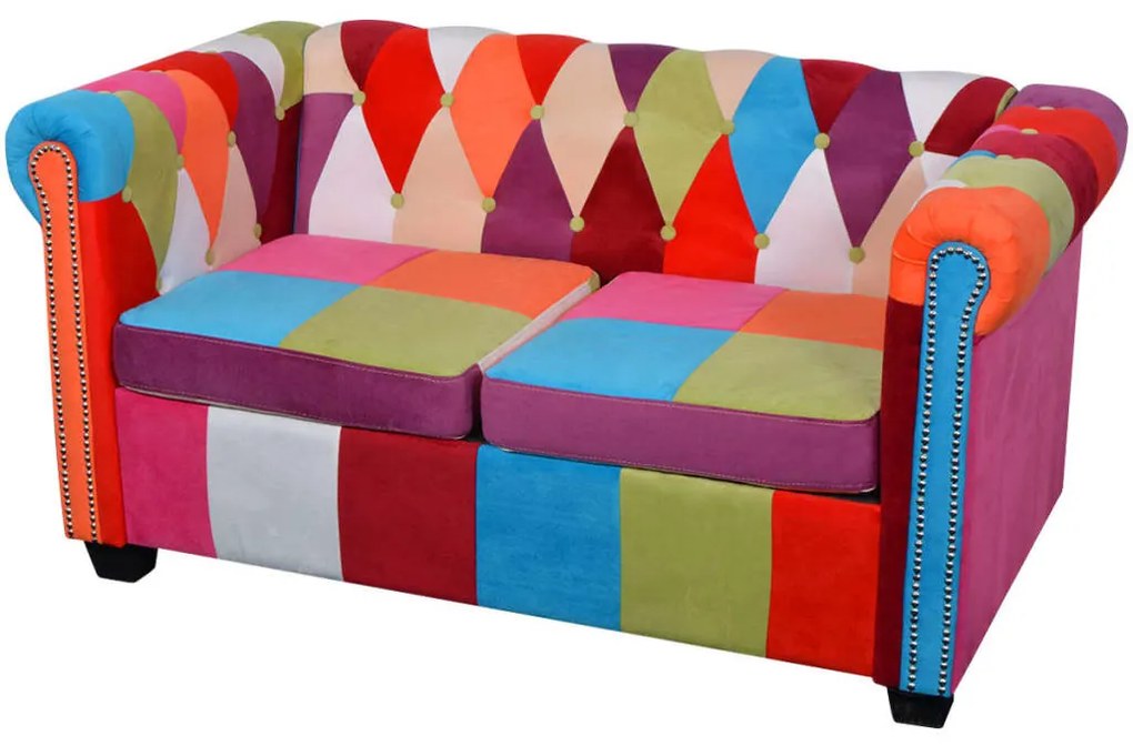 2 pcs conjunto de sofás chesterfield em tecido