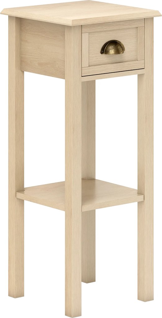 HOMCOM Mesa de Apoio com Gaveta e Prateleira de Armazenamento Estilo Moderno 30x30x75 cm Madeira | Aosom Portugal