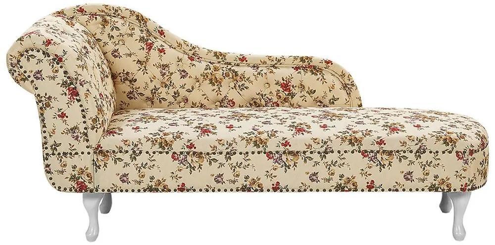 Chaise-longue à esquerda com padrão floral NIMES Beliani