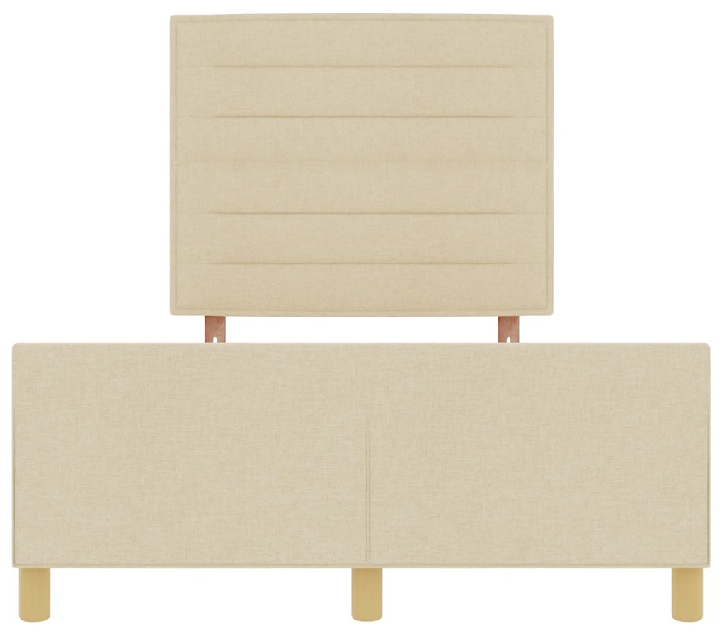 Cama vidaXL Creme 140x200 cm Tecido