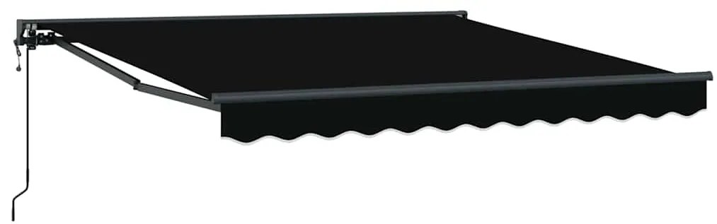 Toldo Retrátil Manual Preto 350x250 cm Poliéster