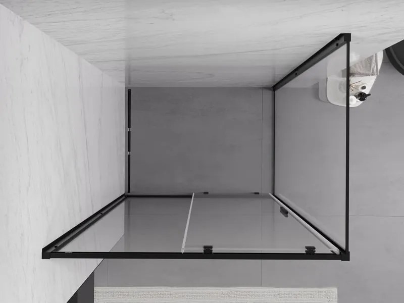 Mexen Exo-S cabine de duche deslizante 100 x 80 cm, transparente, preta - 8151-100-080-70-00