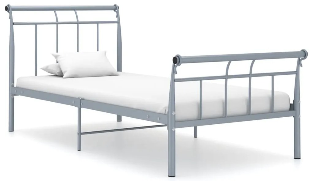 Estrutura de cama 100x200 cm metal cinzento