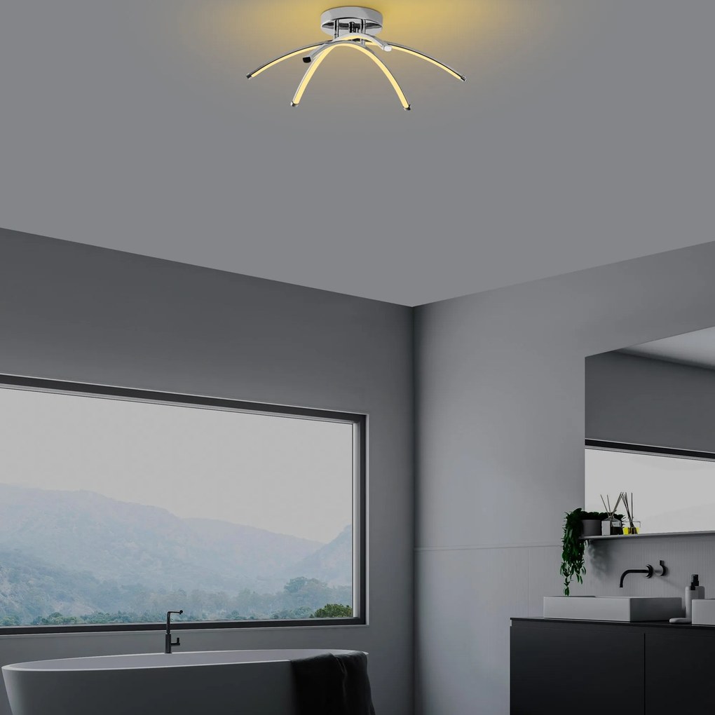 Candeeiro de Teto Ledbanana – Cromado – 57x20x57 cm