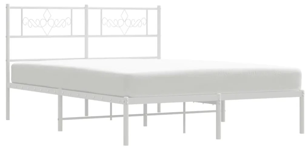 Estrutura de cama com cabeceira 140x200 cm metal branco