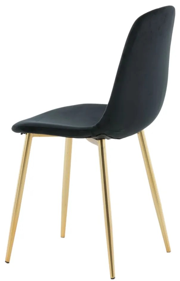Cadeiras de jantar Polar 2 pcs veludo preto e latão