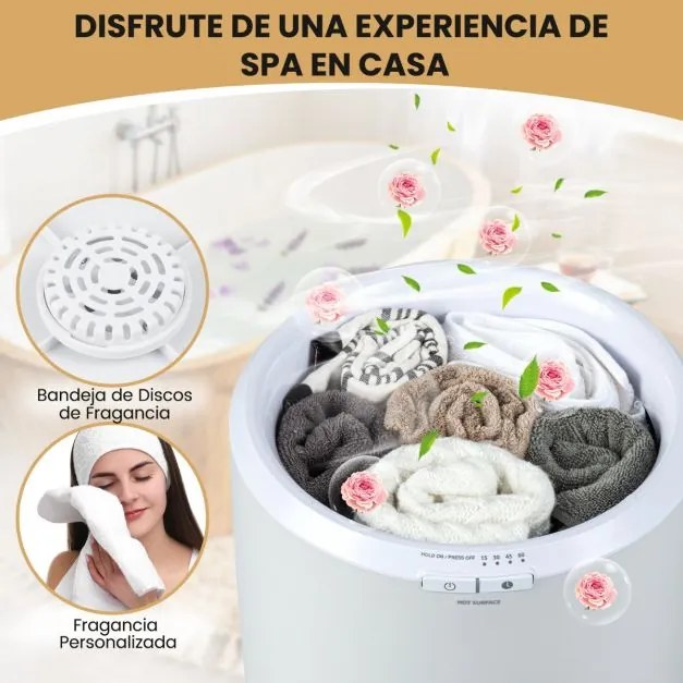 Cubo aquecedor de toalhas para banheiro 20 L com temporizador de desligamento automático Ajustes de 15/30/45/60 minutos Cinza