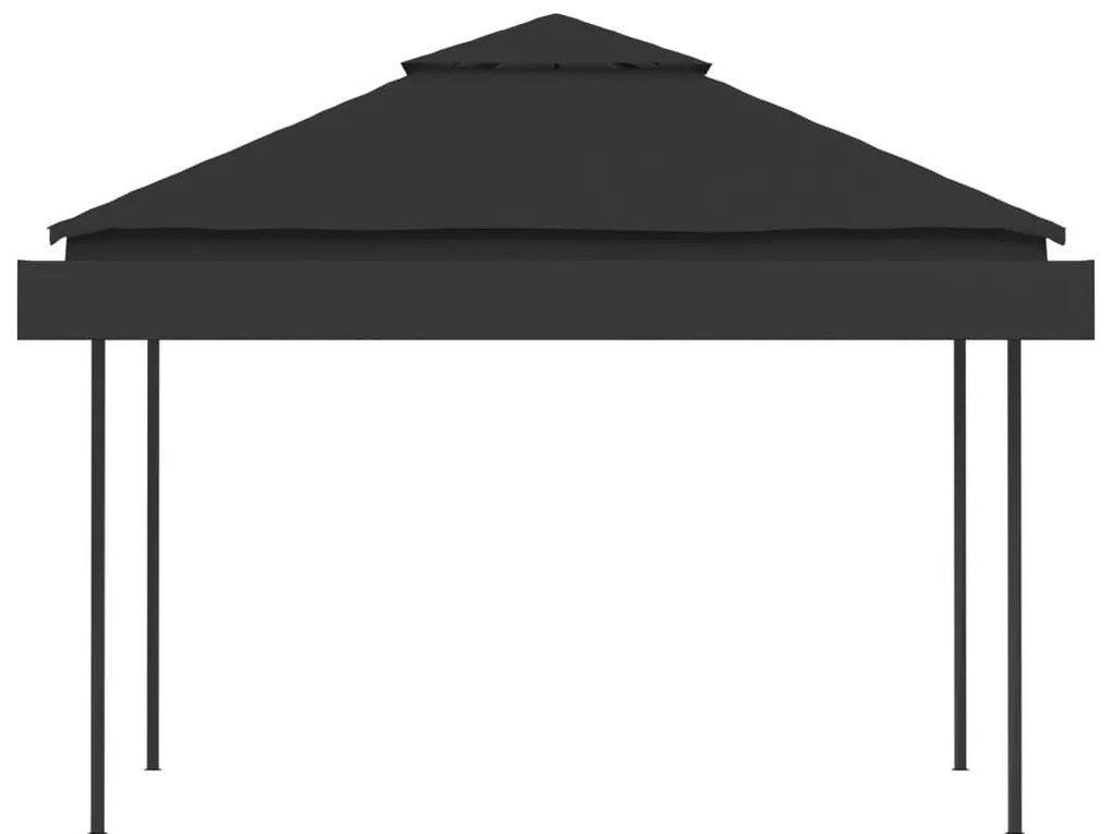 Gazebo c/ toldos duplos extensíveis 3x3x2,75m 180g/m² antracite