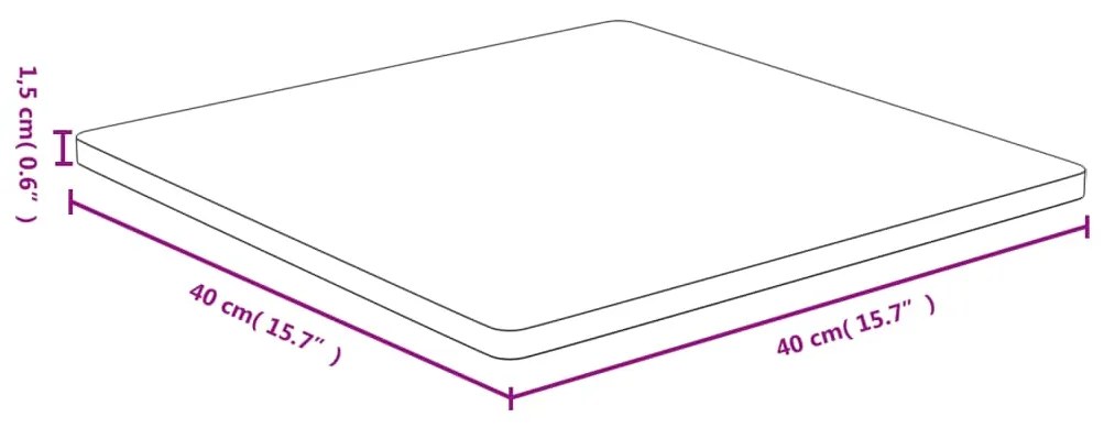 Tampo de mesa 40x40x1,5 cm bambu