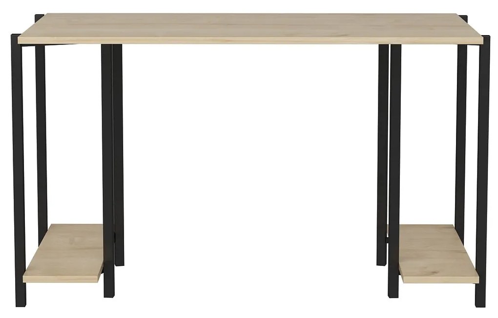 Secretária de Estudo Academy - Preto Carvalho - 125,2cm x 60cm x 73,8c