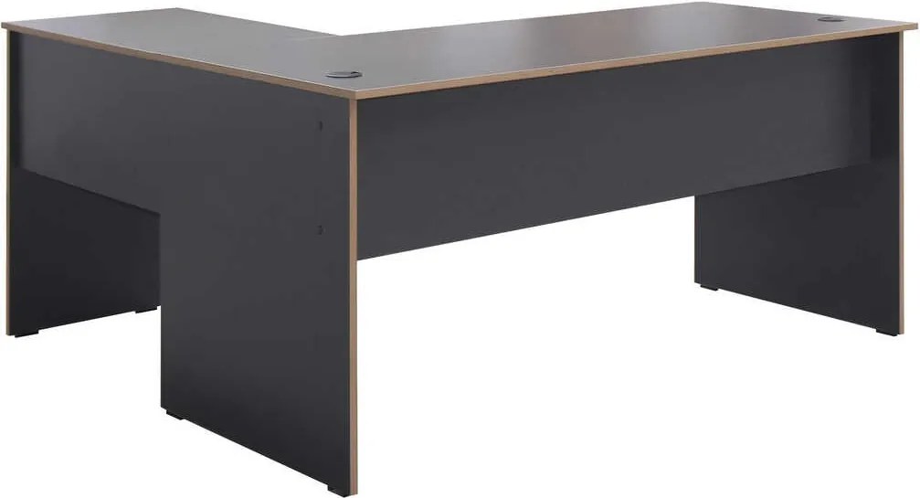 Secretária de Canto "Executive" - 160 x 75 x 144 cm - Antracite e Carv