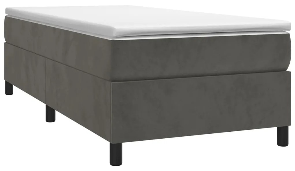 Estrutura de cama 90x190 cm veludo cinzento-escuro