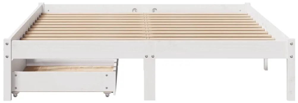 Cama sem colchão 120x190 cm madeira de pinho maciça branco