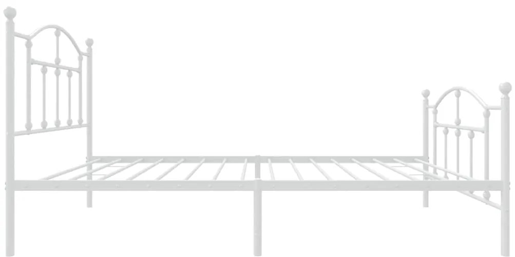 Estrutura de cama com cabeceira e pés 100x190 cm metal branco