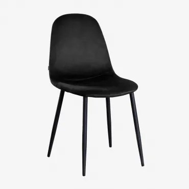 Glamm Estofada Cadeira De Jantar Preto & Velluto Preto & Veludo - Sklum
