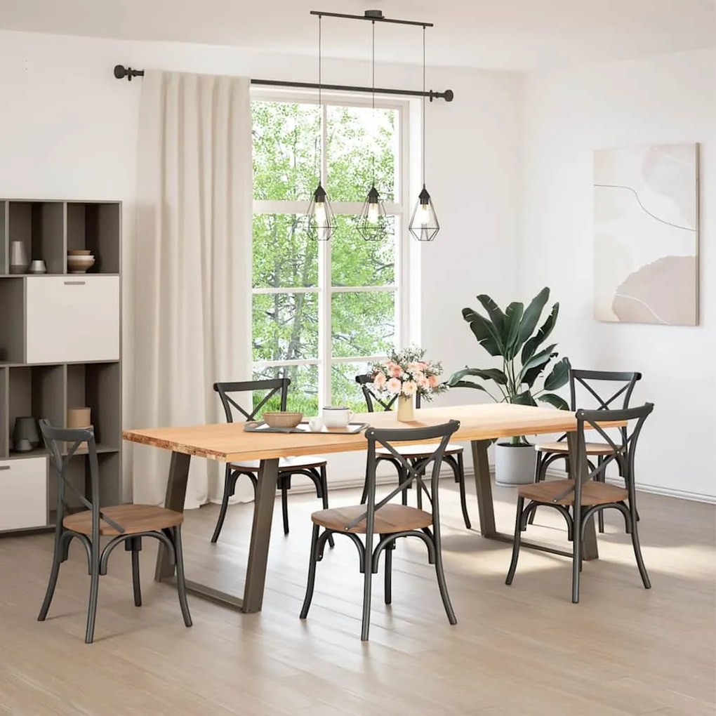 Pés para mesa de jantar em formato de U, 2 peças, aço natural, 90 x (7