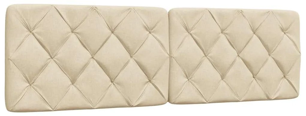Estrutura de cama sem colchão 160x200 cm tecido cor creme