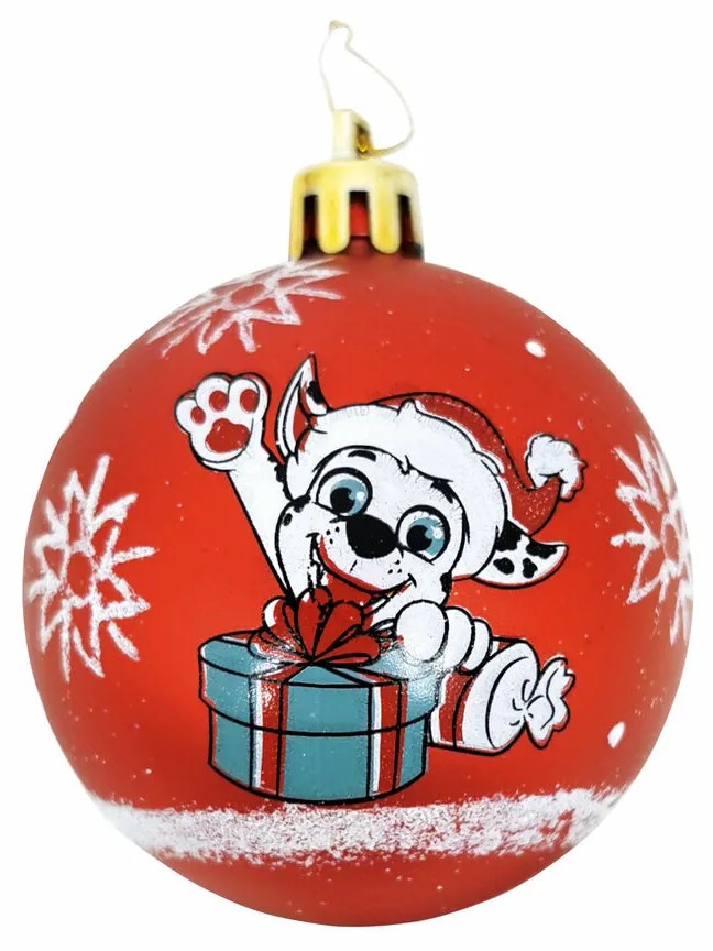 Bola de Natal The Paw Patrol Friendship Vermelho 6 Unidades Plástico (ø 8 cm)