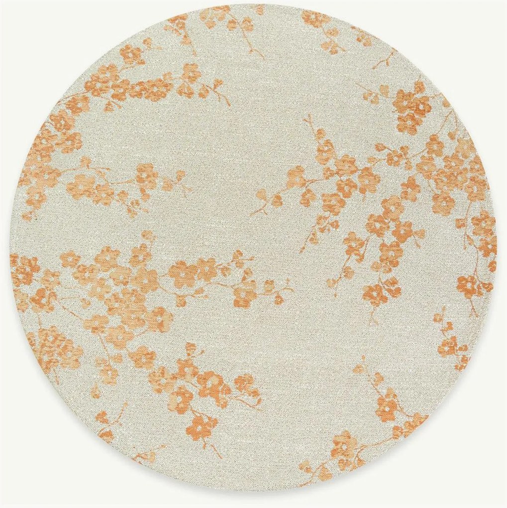 Tapete redondo lavável em jacquard para interior e exterior Sakura