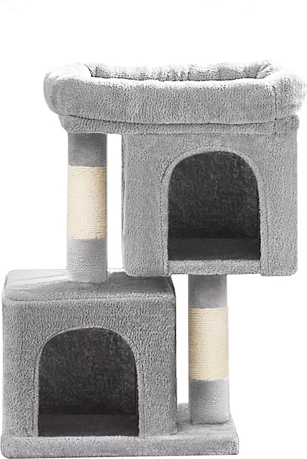 Arranhador para gatos grandes até 3 kg 40 x 30 x 67 cm cinzento claro