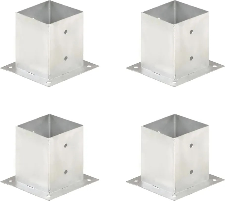 vidaXL Suportes para postes 4 pcs metal galvanizado 121 mm