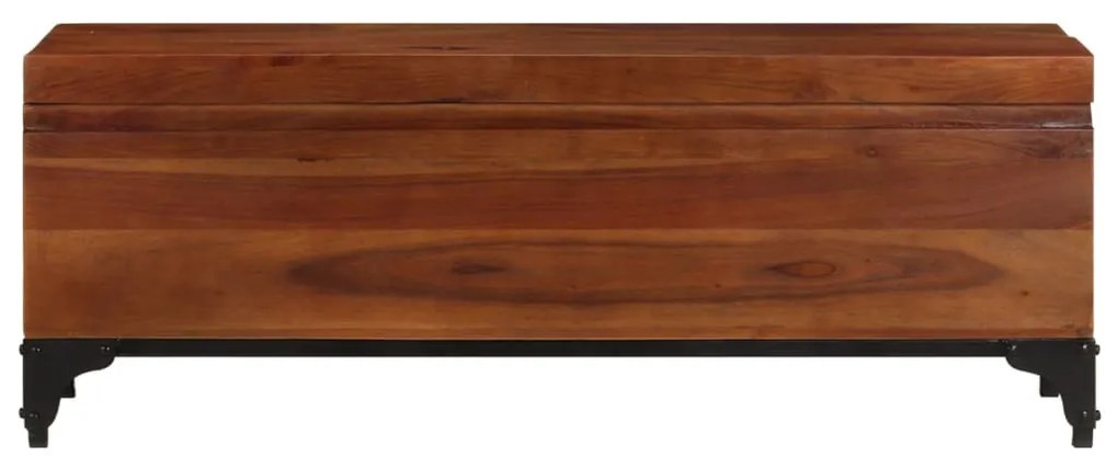 Baú de arrumação 110x35x41 cm madeira de acácia maciça