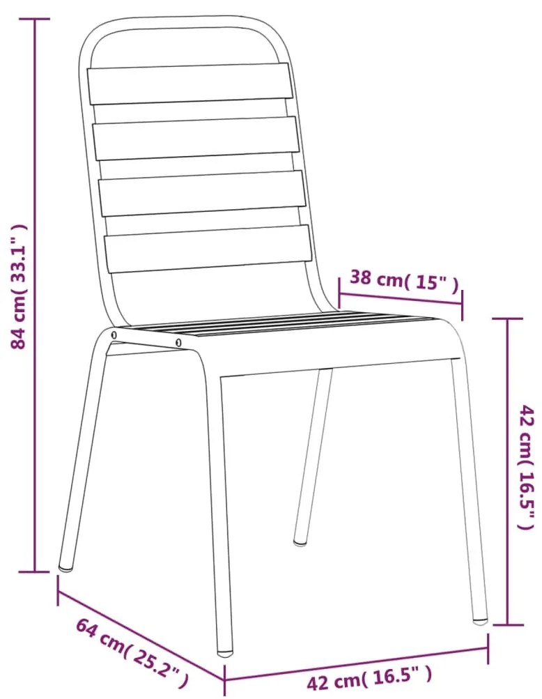 3 pcs conjunto de jantar para jardim aço antracite